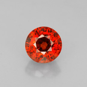 Grenat spessartite orange naturelle coupe roude, 0,85 ct, VS