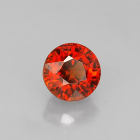 Grenat spessartite orange naturelle coupe roude, 0,85 ct, VS
