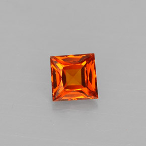 Grenat Spessartite Mandarine Orange naturelle Carré, 0.57 ct, VVS