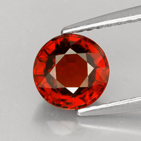Grenat spessartite orange naturelle coupe roude, 1,42 ct, VVS