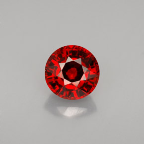 Grenat spessartite orange naturelle coupe roude, 1,55 ct, VVS-VS