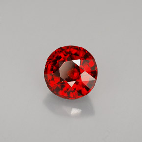 Grenat spessartite orange naturelle coupe roude, 1,55 ct, VVS-VS