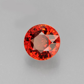 Grenat spessartite orange naturelle coupe roude, 1,43 ct, VVS