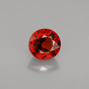Grenat Spessartite Orange rougeâtre naturelle Coupe roude, 1.40 ct, VS