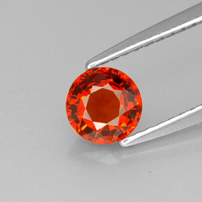 Grenat spessartite orange naturelle coupe roude, 0,83 ct, VVS