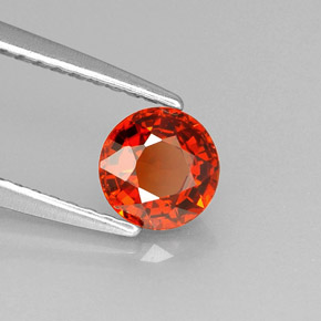 Grenat spessartite orange naturelle coupe roude, 0,83 ct, VVS