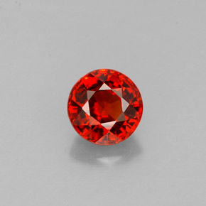 Grenat spessartite orange naturelle coupe roude, 0,88 ct, VVS