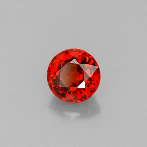 Grenat spessartite orange naturelle coupe roude, 0,88 ct, VVS