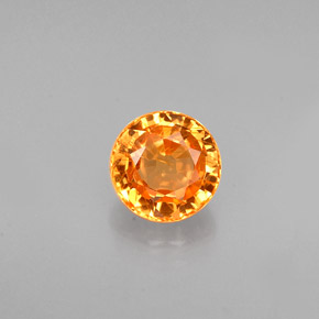 Grenat spessartite orange naturelle coupe roude, 0,84 ct, VS