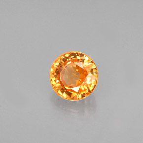 Grenat spessartite orange naturelle coupe roude, 0,84 ct, VS