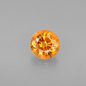 Grenat spessartite orange naturelle coupe roude, 0,63 ct, VS-SI