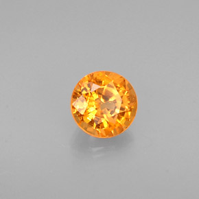 Grenat spessartite orange naturelle coupe roude, 0,63 ct, VS-SI