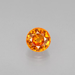 Grenat spessartite orange naturelle coupe roude, 0,63 ct, VVS