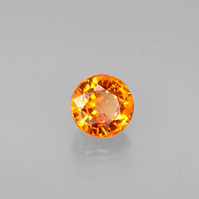 Grenat spessartite orange naturelle coupe roude, 0,63 ct, VVS