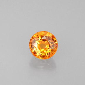 Grenat spessartite orange naturelle coupe roude, 0,68 ct, VS