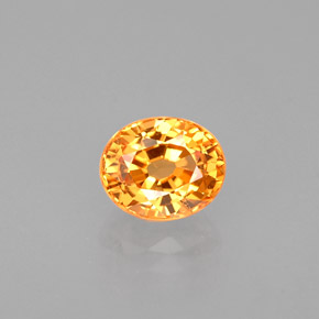 Grenat Spessartite Mandarine Orange naturelle Coupe ovale, 0.63 ct, VVS-VS