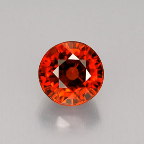 Grenat spessartite orange naturelle coupe roude, 1,16 ct, VVS-VS