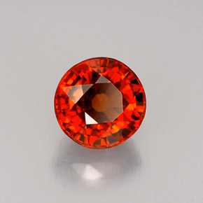 Grenat spessartite orange naturelle coupe roude, 1,16 ct, VVS-VS