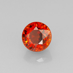 Grenat spessartite orange naturelle coupe roude, 1,30 ct, VVS-VS