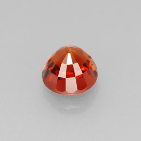 Grenat spessartite orange naturelle coupe roude, 1,30 ct, VVS-VS