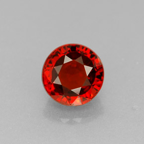Grenat spessartite orange naturelle coupe roude, 0,95 ct, VS