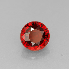 Grenat spessartite orange naturelle coupe roude, 0,95 ct, VS