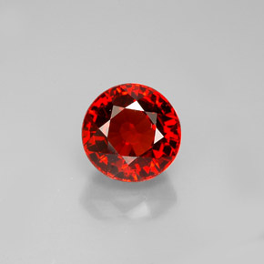 Grenat spessartite orange naturelle coupe roude, 1,69 ct, VVS-VS