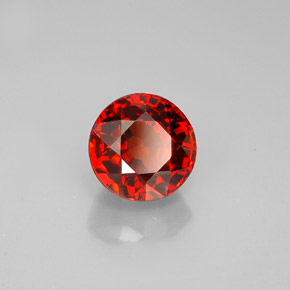 Grenat spessartite orange naturelle coupe roude, 1,69 ct, VVS-VS