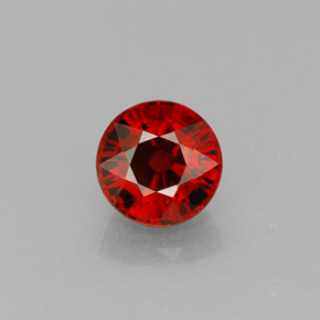 Grenat spessartite orange naturelle coupe roude, 1,20 ct, VVS-VS