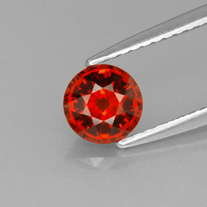 Grenat spessartite orange naturelle coupe roude, 0,98 ct, VVS-VS