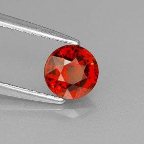 Grenat spessartite orange naturelle coupe roude, 0,98 ct, VVS-VS