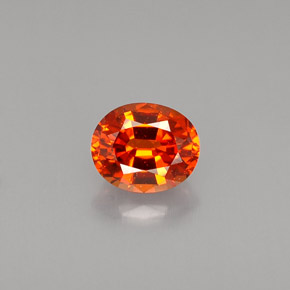 Grenat Spessartite Mandarine Orange naturelle Coupe ovale, 1.04 ct, VVS