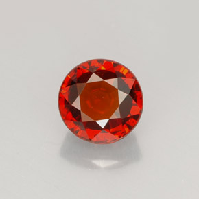Grenat spessartite orange naturelle coupe roude, 1,47 ct, VVS-VS