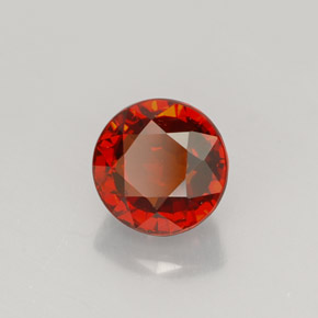Grenat spessartite orange naturelle coupe roude, 1,47 ct, VVS-VS