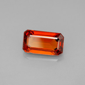 Grenat spessartite orange naturelle taille émeraude, 2,38 ct, VS