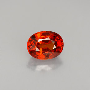 Grenat Spessartite Rouge orange naturelle Coupe ovale, 1.29 ct, VVS-VS