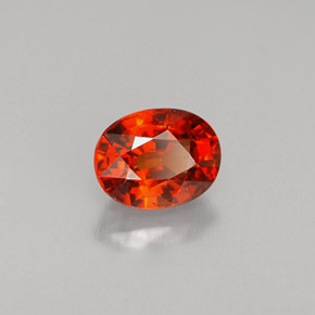 Grenat Spessartite Rouge orange naturelle Coupe ovale, 1.29 ct, VVS-VS