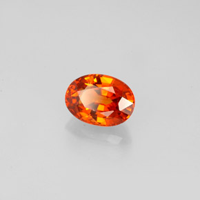 Grenat spessartite orange naturelle coupe ovale, 0,98 ct, VVS-VS