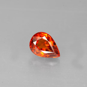 Grenat spessartite orange naturelle en forme de poire, 1,39 ct, VS-SI