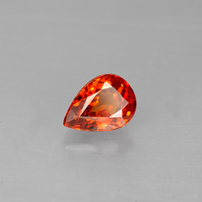 Grenat spessartite orange naturelle en forme de poire, 1,39 ct, VS-SI