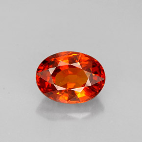 Grenat Spessartite Mandarine Orange naturelle Coupe ovale, 1.24 ct, VS-SI