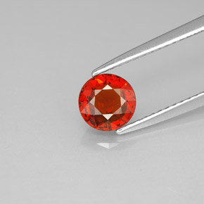 Grenat spessartite orange naturelle coupe roude, 1,21 ct, VVS-VS