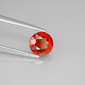 Grenat spessartite orange naturelle coupe roude, 1,21 ct, VVS-VS