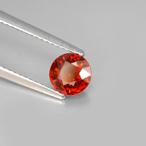 Grenat spessartite orange naturelle coupe roude, 1,24 ct, VVS-VS
