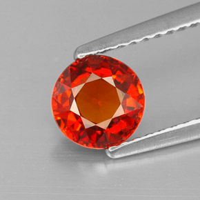 Grenat spessartite orange naturelle coupe roude, 1,10 ct, VS