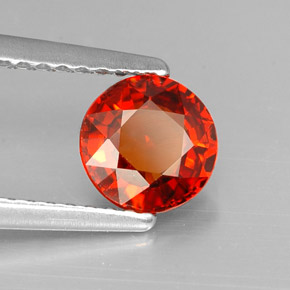 Grenat spessartite orange naturelle coupe roude, 1,10 ct, VS