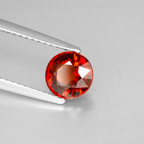Grenat spessartite rouge naturelle coupe roude, 1,38 ct, VS