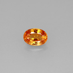 Grenat spessartite orange naturelle coupe ovale, 0,61 ct, VS