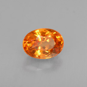 Grenat spessartite orange naturelle coupe ovale, 0,78 ct, VS