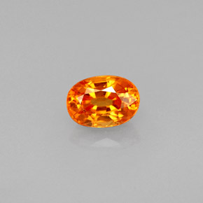Grenat spessartite orange naturelle coupe ovale, 0,80 ct, VS